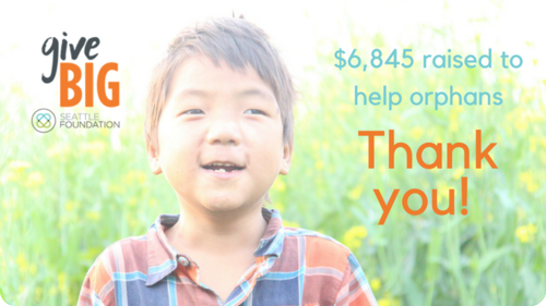 Your gifts through GiveBIG are giving big to orphans!